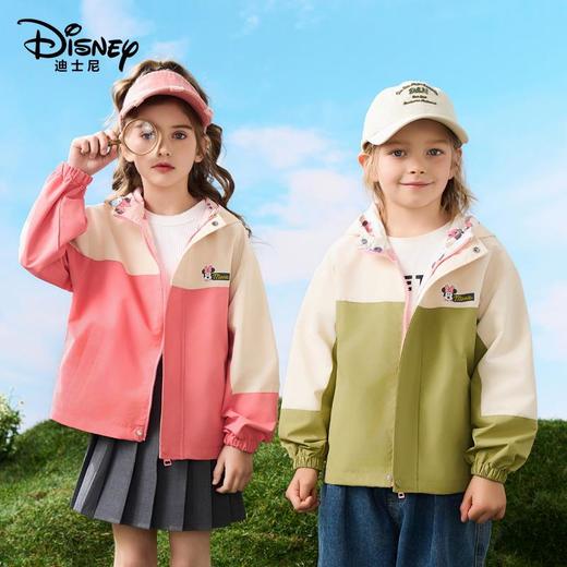 迪士尼儿童双面穿外套冲锋衣春秋款三防连帽韩系儿童宽松外套 商品图1