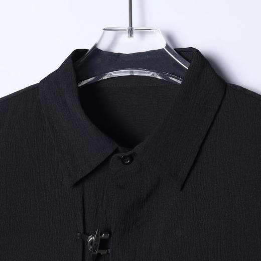 SDSA男装2026新款高贵轻奢新中式复古纯色长袖衬衫百搭宽松衬衣 商品图1