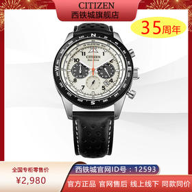 西铁城FF系列潮流皮带光动能男表CA4559-13A