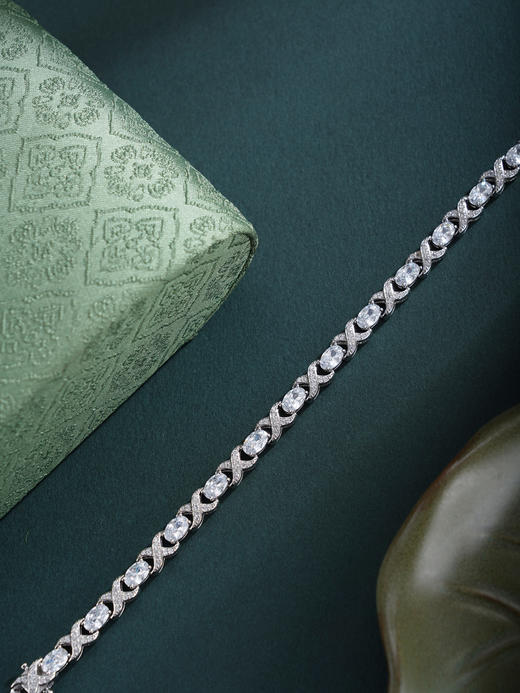 子佩集【灵犀破晓】银S925手链【SL200007B】时尚交叉钻2601 商品图6