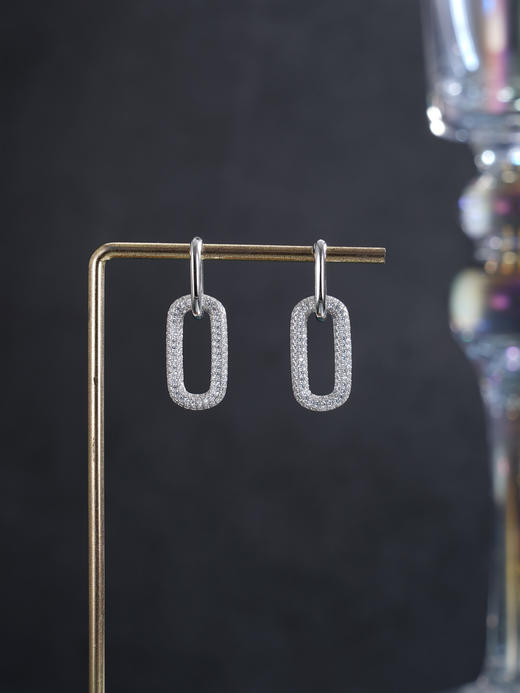 子佩集【雪域极光】银S925耳环【Z12608HPA】时尚扣环圆圈2601 商品图5