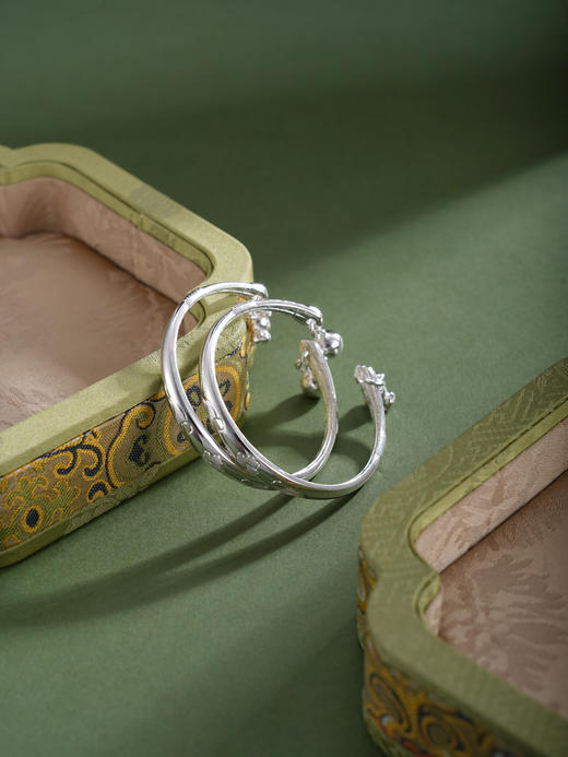 子佩集【幸运萌兔】银S999童镯【YHSZ0145】儿童三叶草吊球兔子2601 商品图2