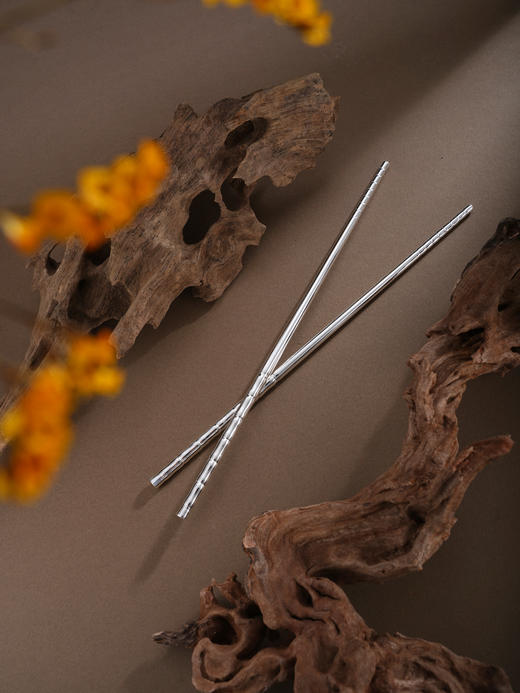 子佩集【竹福安康】银S999摆件【YH06601003】餐具竹节筷子2601 商品图5