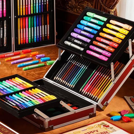 mobee儿童水彩笔画笔礼盒蜡笔画画工具小学生绘画套装美术彩色笔幼儿园可水洗彩笔生日男孩女孩新年节日礼物 商品图1