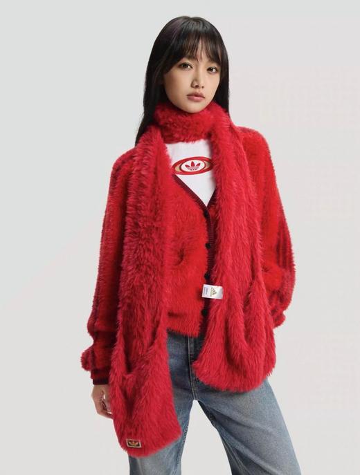 F020135新款仿貂毛时尚慵懒风V领针织毛衣开衫 商品图8