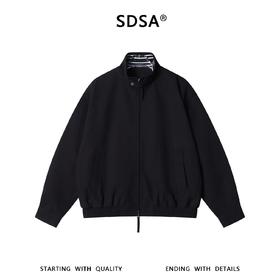 SDSA男装2026新款高贵轻奢美式简约纯色拉链立领夹克外套百搭宽松