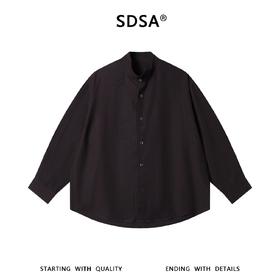 SDSA男装2026新款高贵轻奢新中式复古纯色纽扣立领衬衫百搭简约