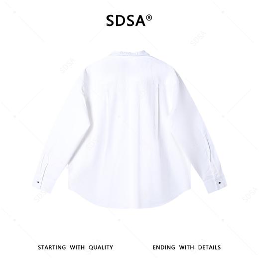 8518SDSA男装2026新款高贵轻奢韩版简约纯色拼接丝带圆领衬衫百搭休闲 商品图5