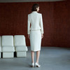 IWY/高级感米白色双排扣长袖套装裙女收腰干练气质通勤职业套装 商品缩略图4