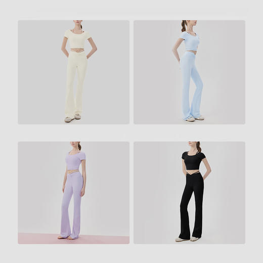 YOGACODE【火树银花系列】凉感瑜伽套装两件套带胸垫裸感舒适运动套装DWT116162+DWE116163 商品图3