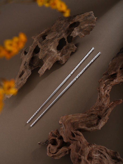 子佩集【竹福安康】银S999摆件【YH06601003】餐具竹节筷子2601 商品图3