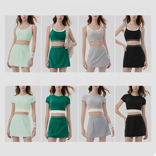 YOGACODE【火树银花系列】网球运动套装女带胸垫撞色凉感休闲两件套瑜伽服套装DWB116005+DWY116056+DWD116004 商品图3