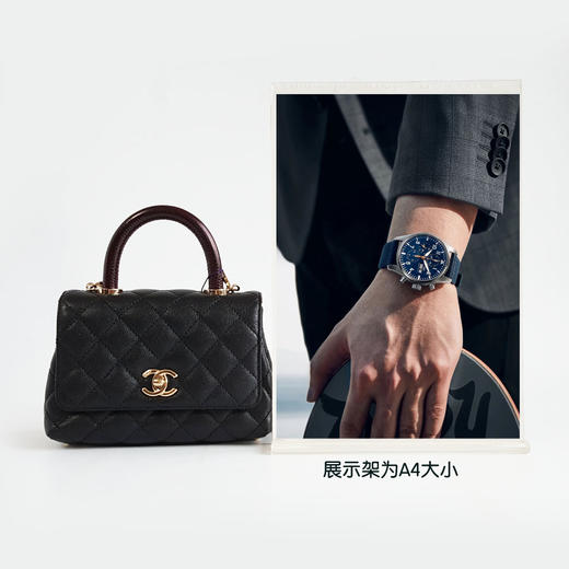 【95新】CHANEL香奈儿AS2215 B05068 94305黑金荔枝红手柄mini coco handle手提单肩包女士280126NJS03 商品图9