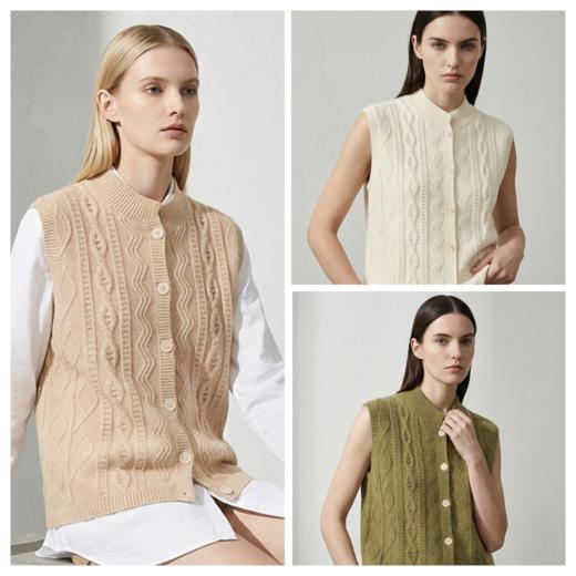 【咕咕同款】KINGDEER/KD秋冬新款女式马甲羊绒衫L805847经典基本款/气质款鹿王 商品图3