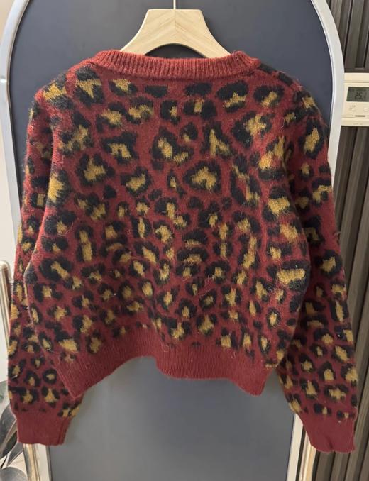 F020132风格复古且野性的豹纹针织开衫毛绒感针织毛衣 商品图14