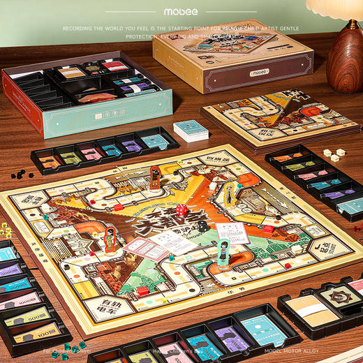 mobee儿童版大富富翁争霸沪上桌面棋盘游戏益智玩具新年生日礼物 商品图5
