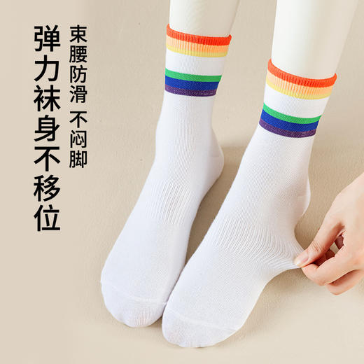 【59元任选2件】【小鱼加加】专业防滑彩虹瑜伽袜高弹力健身运动袜女YOGA04 商品图2