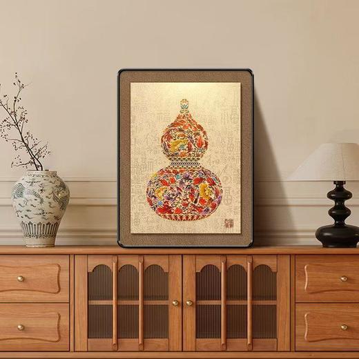 【葫芦桌面摆画中古风福禄挂画】客厅电视柜装饰画乔迁新居斗柜小摆台 商品图0