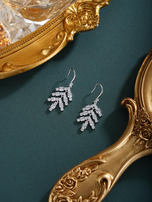 子佩集【寒霜淬雪】银S925耳环【YG00433AA01】时尚叶子2601 商品图2