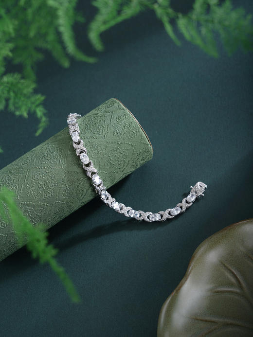 子佩集【灵犀破晓】银S925手链【SL200007B】时尚交叉钻2601 商品图4