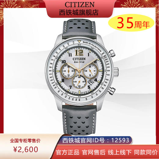 西铁城官方正品FF系列熊猫盘光动能男士手表CA4500-24H 商品图0