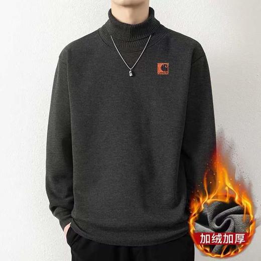 F020116冬季新款加绒加厚高领打底毛衣男女同款 商品图0