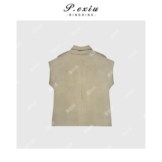 04-2潘依绣丁丁宠粉韩系休闲翻领半袖马甲Q1204 商品图2