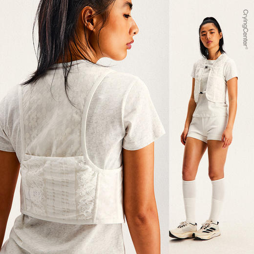 CryingCenter 两面可穿拼接蕾丝百搭马甲 哭喊中心 商品图0