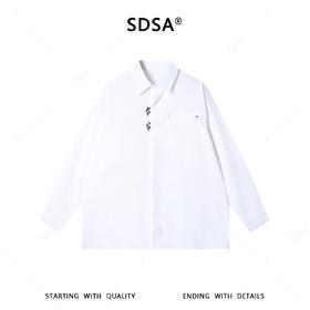 SDSA男装2026新款高贵轻奢新中式复古纯色长袖衬衫百搭宽松衬衣