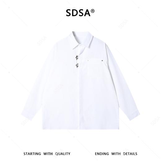 SDSA男装2026新款高贵轻奢新中式复古纯色长袖衬衫百搭宽松衬衣 商品图0