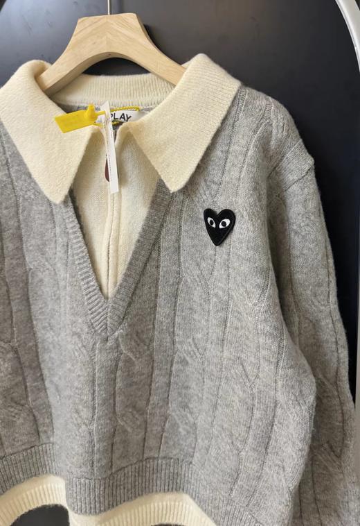 F020124春秋季学院风撞色Polo领半拉链针织衫 商品图12