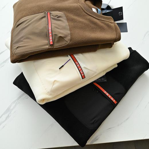 三角标26ss秋冬新款双面奥粒绒加厚圆领套头卫衣 商品图6