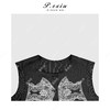04-3潘依绣丁丁宠粉假两件网纱拼接竖条纹无袖马甲Q9458 商品缩略图2