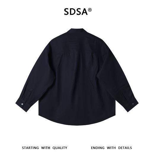 SDSA男装2026新款高贵轻奢新中式复古纯色纽扣立领衬衫百搭简约 商品图4