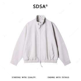 SDSA男装2026新款高贵轻奢美式简约纯色拉链立领夹克外套百搭宽松