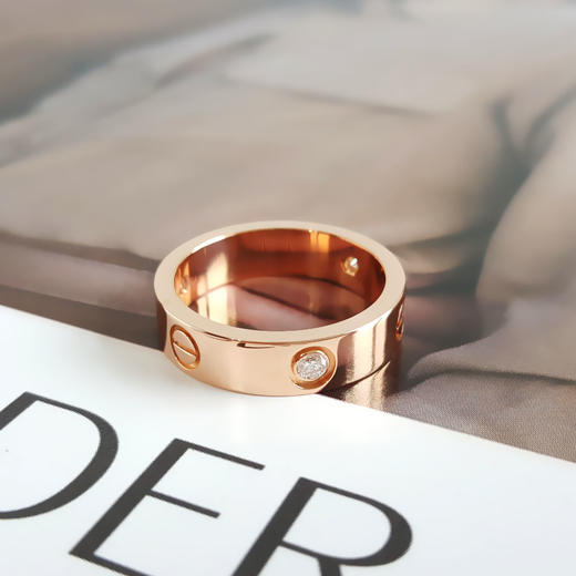 【95新】Cartier卡地亚LOVE系列B4087560玫瑰金宽版三钻LOVE戒指60号中性款260126AK17 商品图2