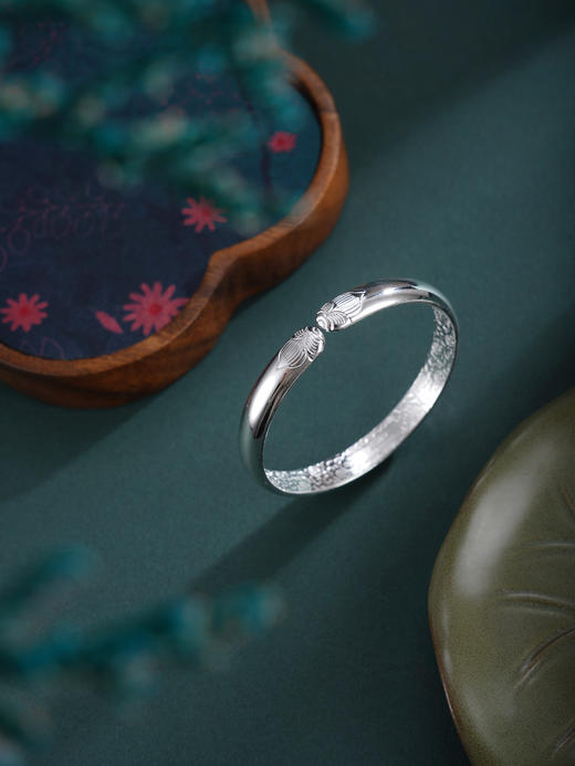 子佩集【福运莲莲】银S999手镯【YHSZ0141】福字金鱼莲花2601 商品图6