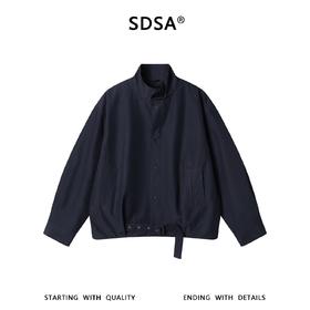 SDSA男装2026新款高贵轻奢韩版简约按扣立领夹克外套百搭宽松纯色