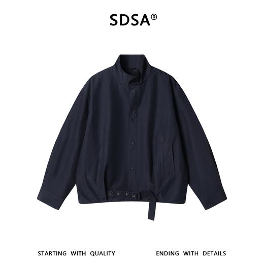 SDSA男装2026新款高贵轻奢韩版简约按扣立领夹克外套百搭宽松纯色 商品图0