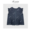 04-3潘依绣丁丁宠粉法式俏皮重工压皱无袖牛仔马甲Q20048 商品缩略图1