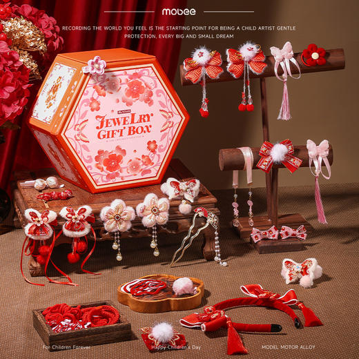 mobee暖意花锦发饰礼盒儿童首饰发卡套生日礼物 商品图7