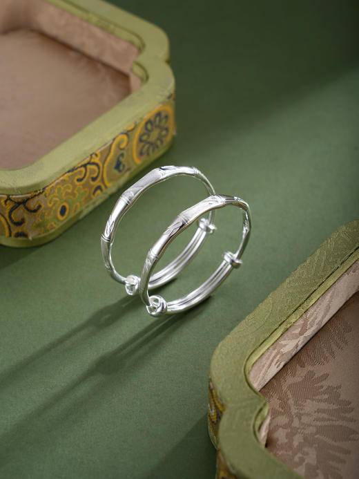 子佩集【茁壮康宁】银S9999童镯【TB0240975】儿童竹节磨砂2601 商品图2