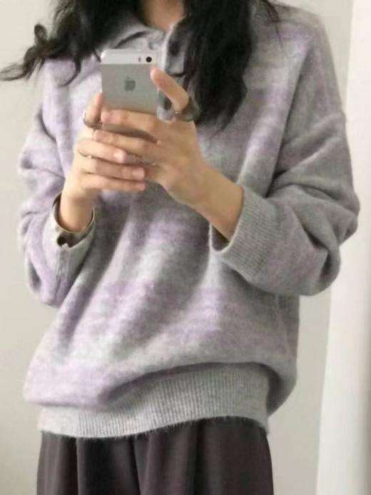 F020122秋冬日常穿搭温柔松弛polo领针织毛衣 商品图5