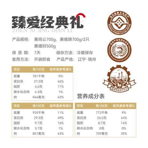 【SF】沟帮子熏鸡三宝 礼盒熏鸡700g猪蹄700g猪肘500g 商品图7