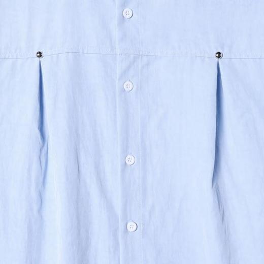 SDSA男装2026新款高贵轻奢潮牌褶皱铆钉翻领长袖衬衫百搭宽松衬衣 商品图2