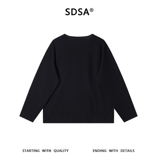 SDSA男装2026新款高贵轻奢韩版休闲纯色圆领长袖T恤百搭简约上衣 商品图4