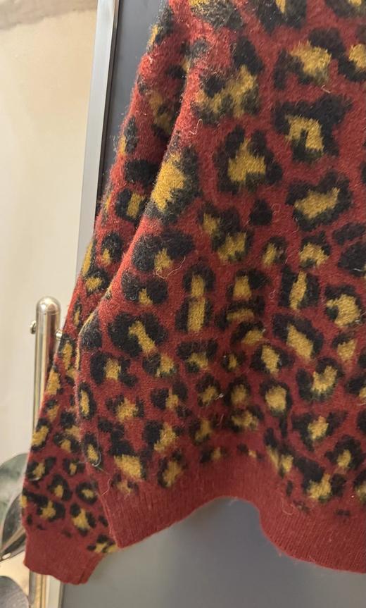 F020132风格复古且野性的豹纹针织开衫毛绒感针织毛衣 商品图11