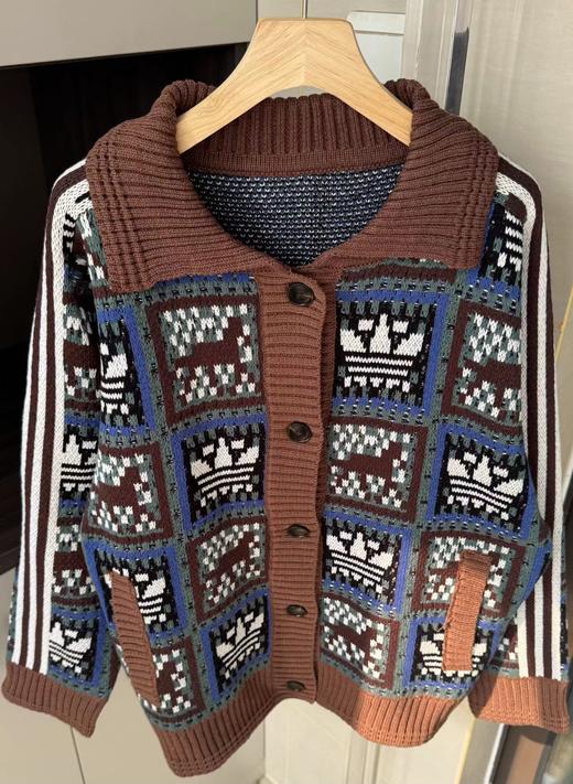 F020140新款时尚夹克翻领提花针织开衫女款 商品图14