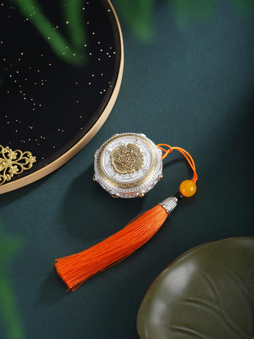 子佩集【龙腾鼓乐】银S999手把件【HS012】可转动龙招财进宝原创作品2601 商品图4