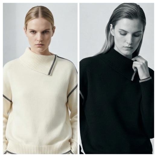 【咕咕同款】KINGDEER/KD秋冬新款女式翻领长袖羊绒衫 约390g L805690经典基本款/气质款/100%山羊绒鹿王 商品图2